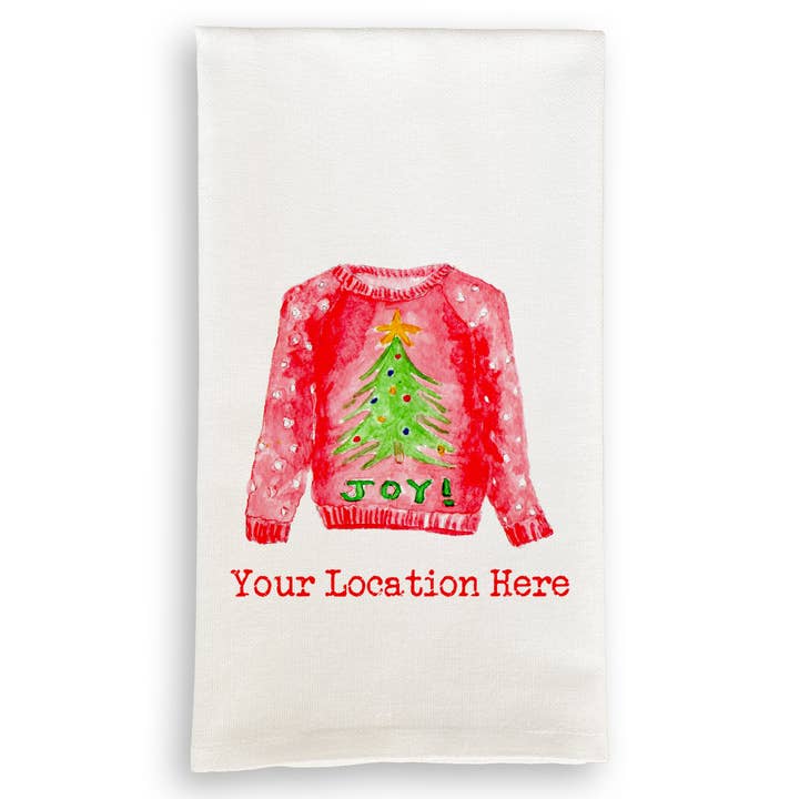Red Ugly Sweater with Location for wholesale by French Graffiti