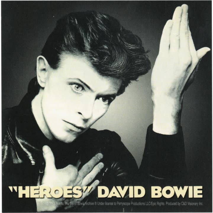Sticker - David Bowie "Heroes" Album Art - 4" Rock Music 70s for wholesale by Square Deal Recordings & Supplies