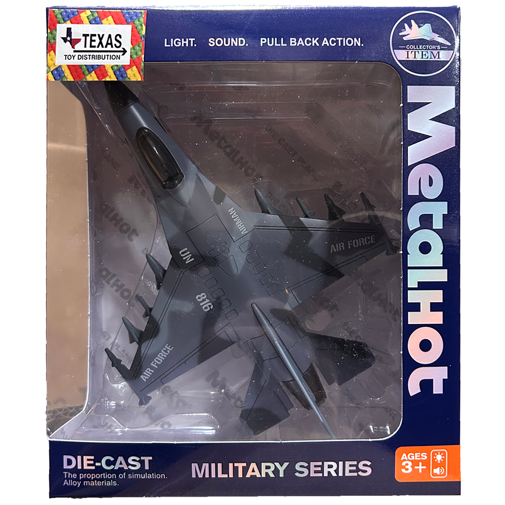 Texas Toy Distribution - Wholesale Toy Plane - Kids - Diecast F16 Fighter Jet Aircraft Military Model1