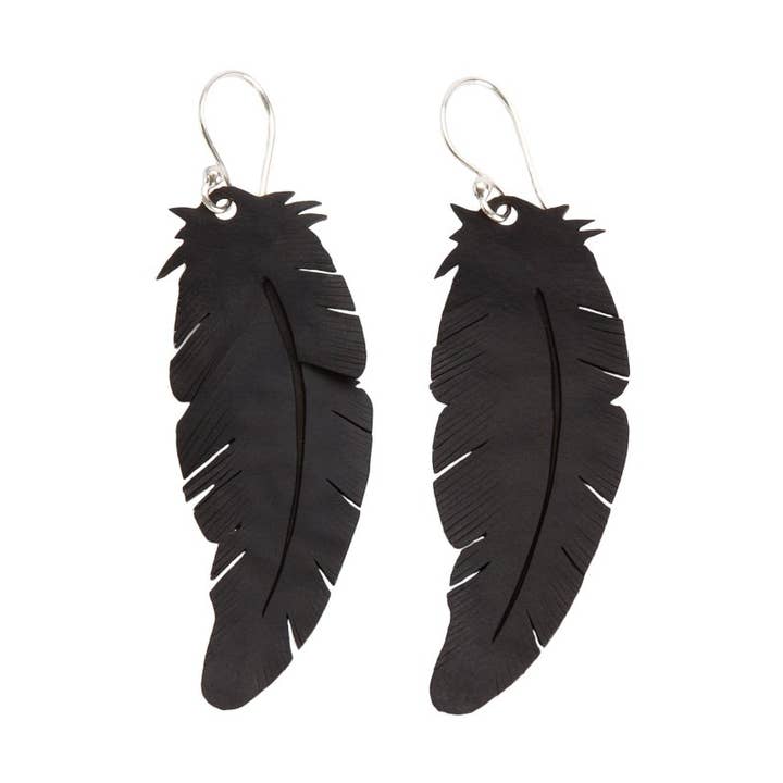 Pendientes de plumas de goma ángel para venta al por mayor de paguroupcycle