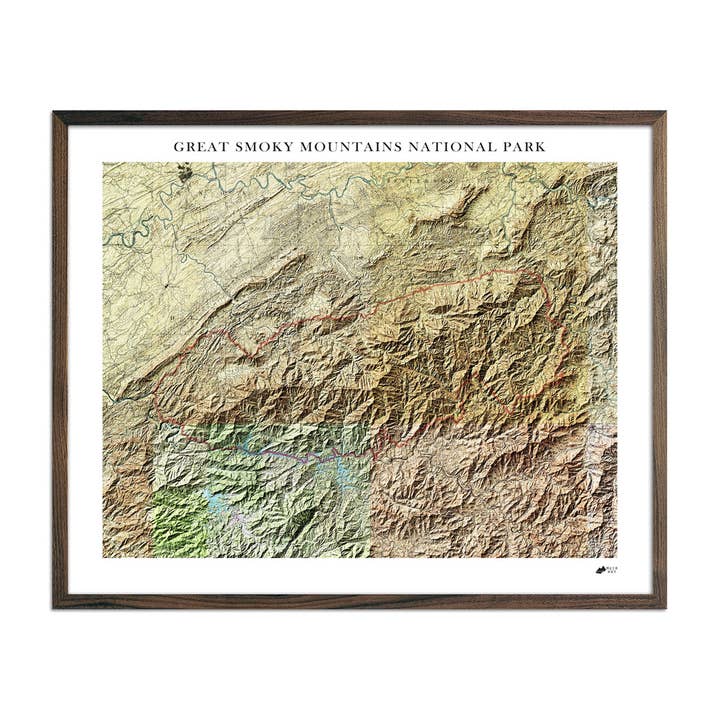 Carte en relief Great Smoky Mountains pour la vente par Muir Way