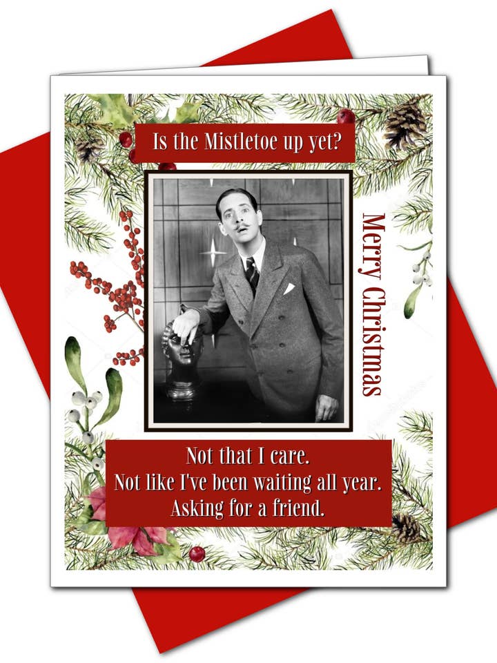 Mistletoe - Christmas Greeting Card for wholesale by Ümlaut Brooklyn