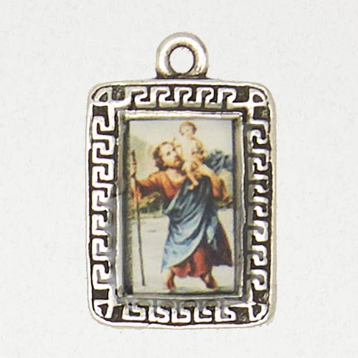 Religious Pewter Pendant Necklace - St. Christopher for wholesale by Nirvana LLC