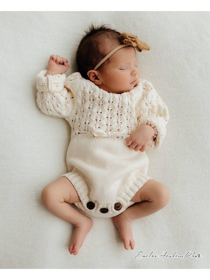 OLIVE & CRADLE - Wholesale Bodysuit (Non-Footed) - Baby - Zoya Knitted Sweater Romper