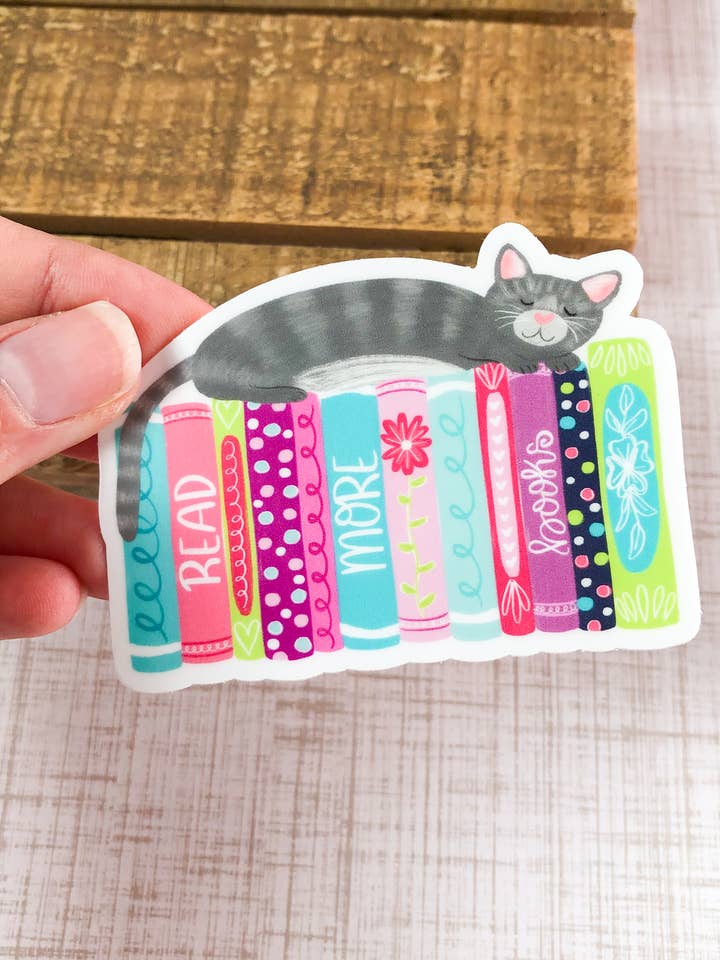 Read More Books Charity Vinyl Sticker for wholesale by Emily Cromwell Designs