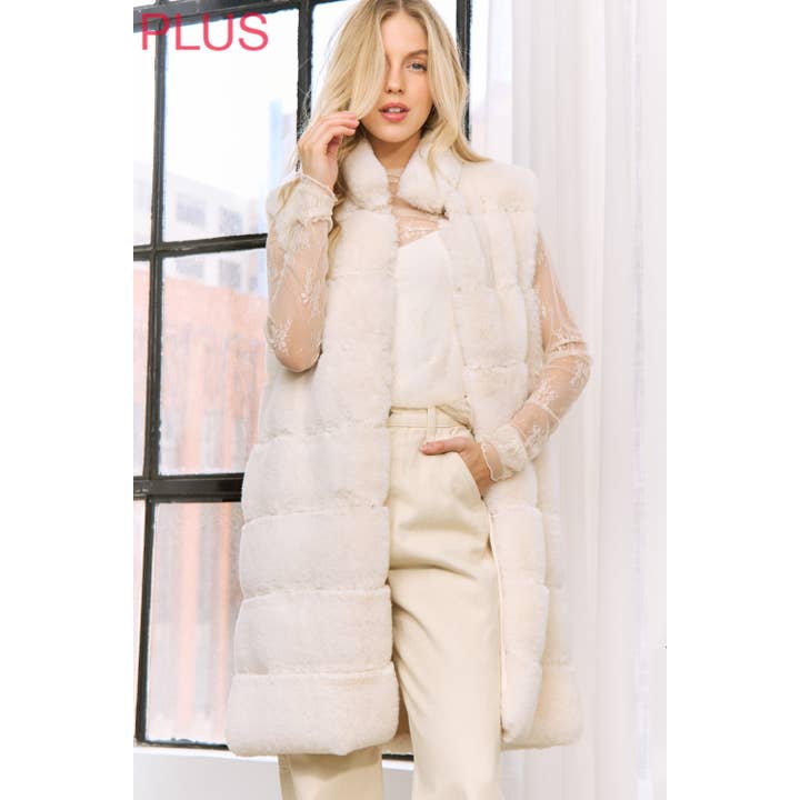 PLUS LÅNG LURVIG HÖG HALS PUFFER VÄST för wholesale av Sweet Generis