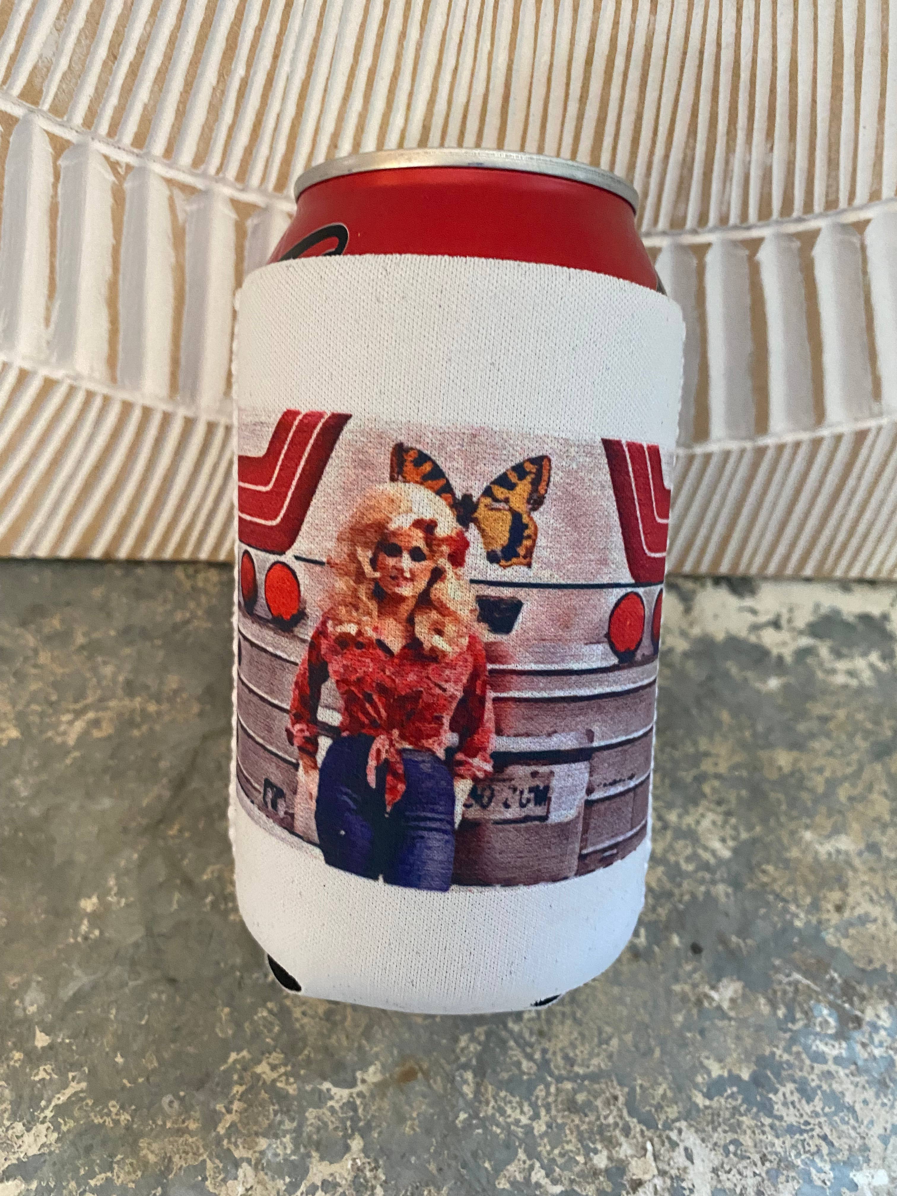 Crooked Halo - Wholesale Drink Huggers & Koozies - Dolly on the Road Neoprene Can Sleeve