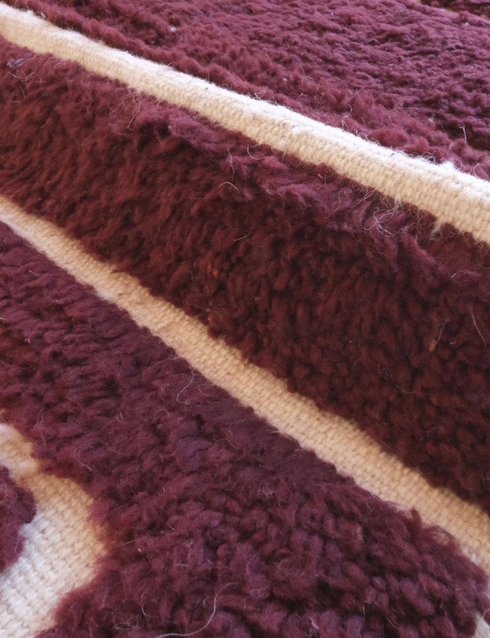 bazarifinagh - Wholesale Area Rug - Handmade Burgundy Textured Moroccan Wool Rug 7x9ft3