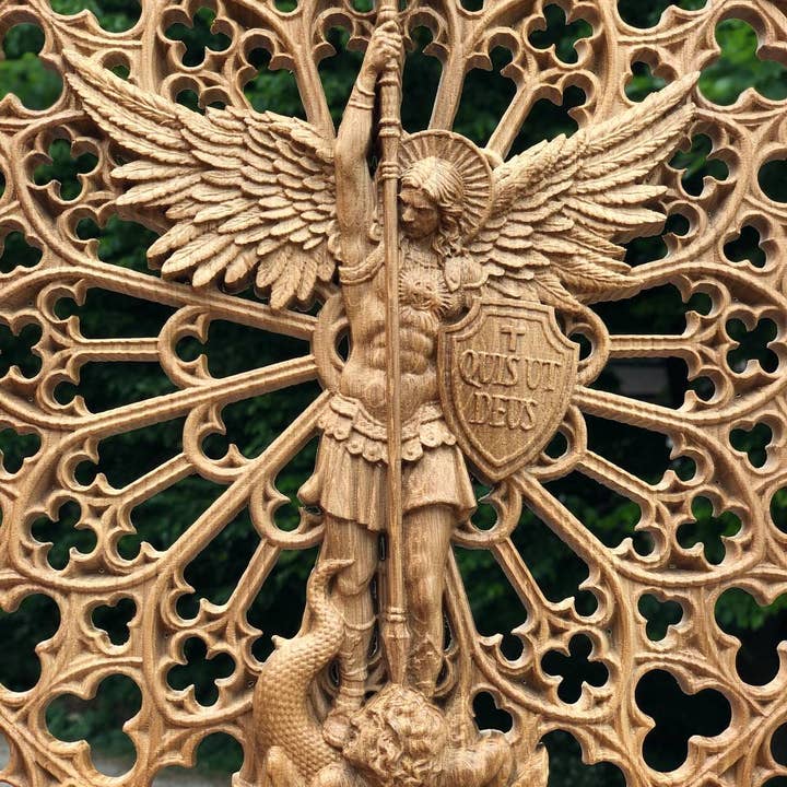 KozakWorkshop – Engroshandel 3D-vægkunst – Ærkeenglen Michael kristen håndlavet dekoration personlig gave23