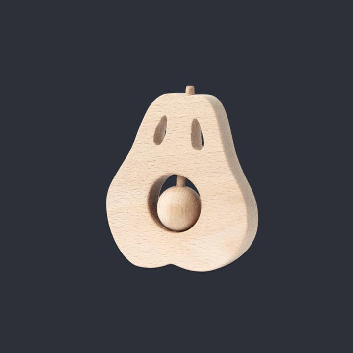 KMR Childwood - Wholesale Wood Toy - Kids - TUTTIFRUTTI PEAR wooden rattle