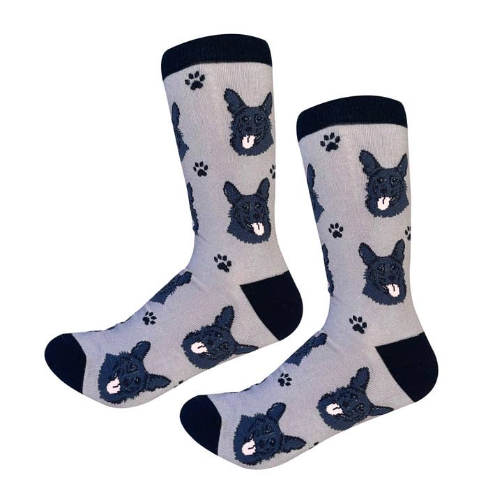 Chaussettes Black German Shepherd - Unisexes - Chaussettes pour chiens Fun Novelty Crew pour la vente par E&S Pets