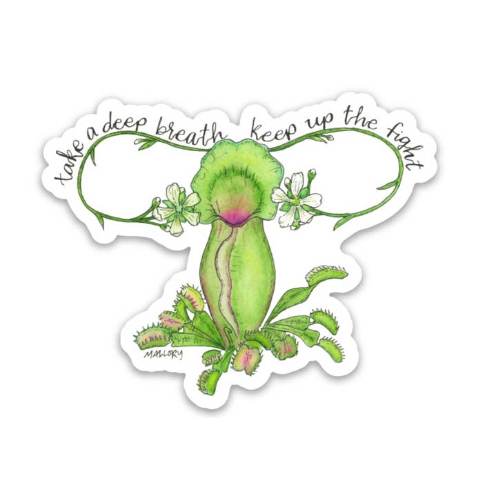 Take A Deep Breath Ovaries Sticker for Laptops for wholesale by Stem and Soul