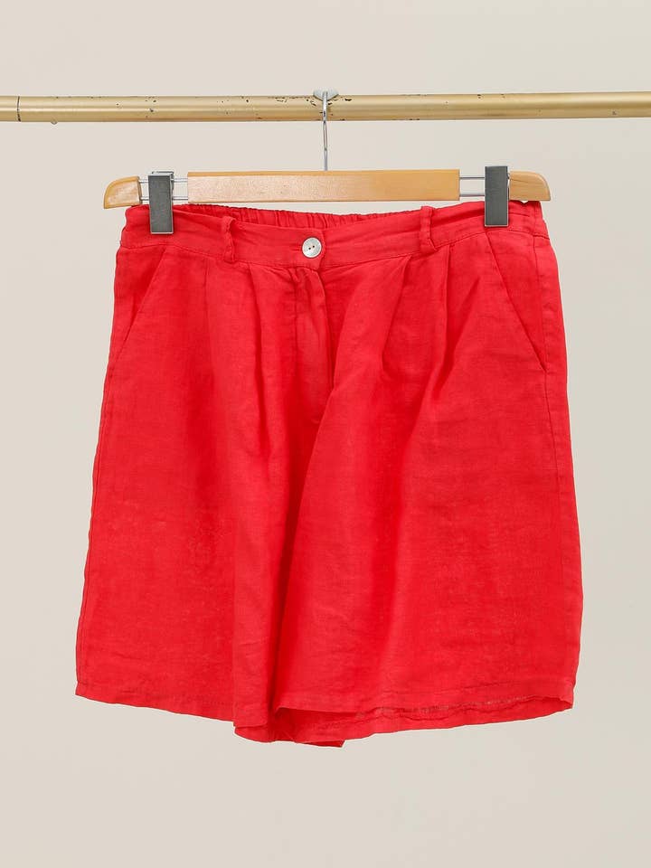 NAÏS PARIS - Wholesale Shorts - Women's - Elasticated back buttoned shorts, 100% linen6