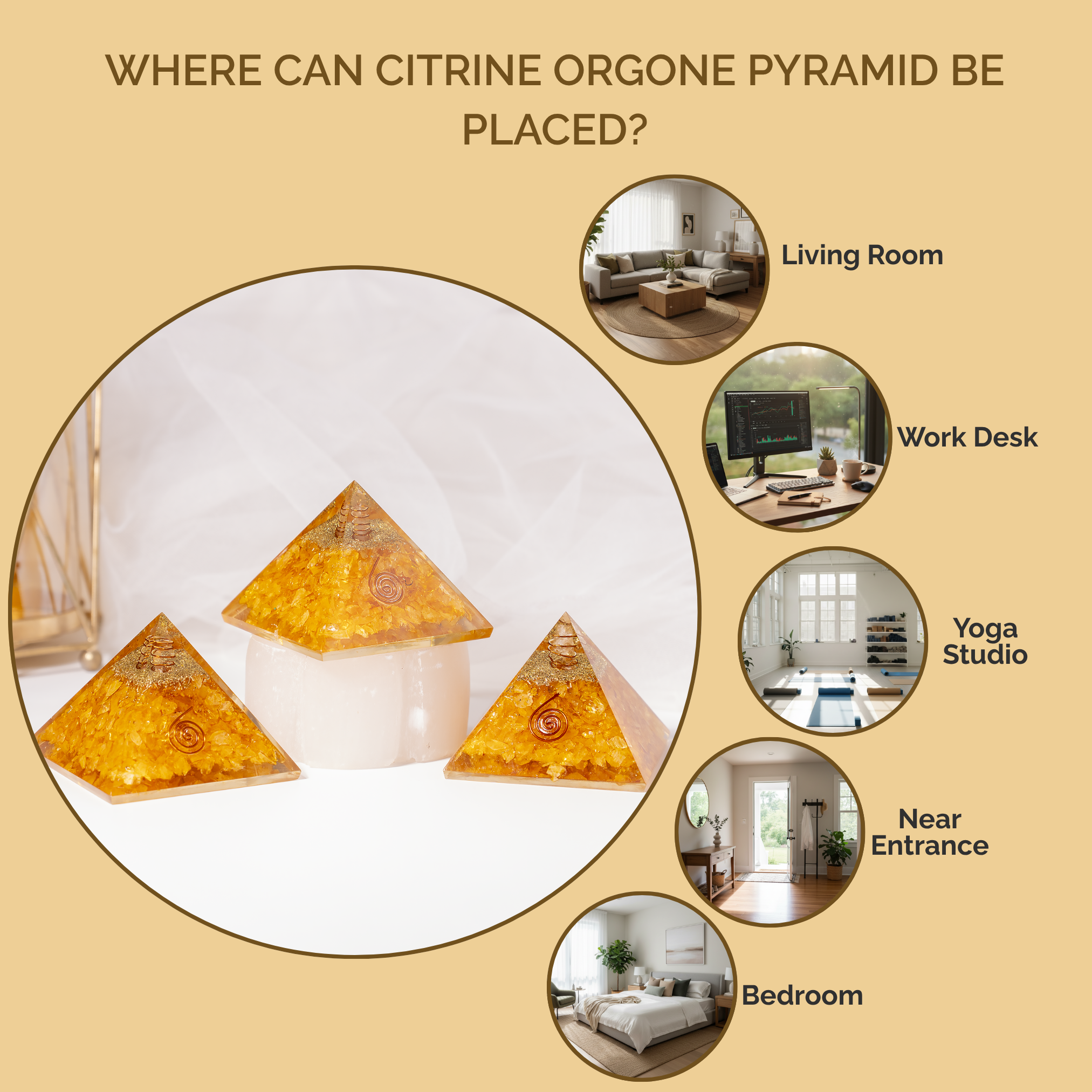 Soothing Crystals - Wholesale Spiritual Stone/Crystal - Orgone Pyramid | Citrine Pyramid | Crystal Energy Pyramid9