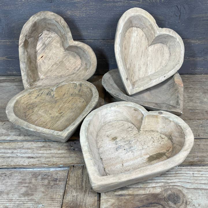 NFC-NOT FOR CANDLES-WH5-Small Heart Bowl-10 in-Raw-Small-$9 for wholesale by My Amigos Imports