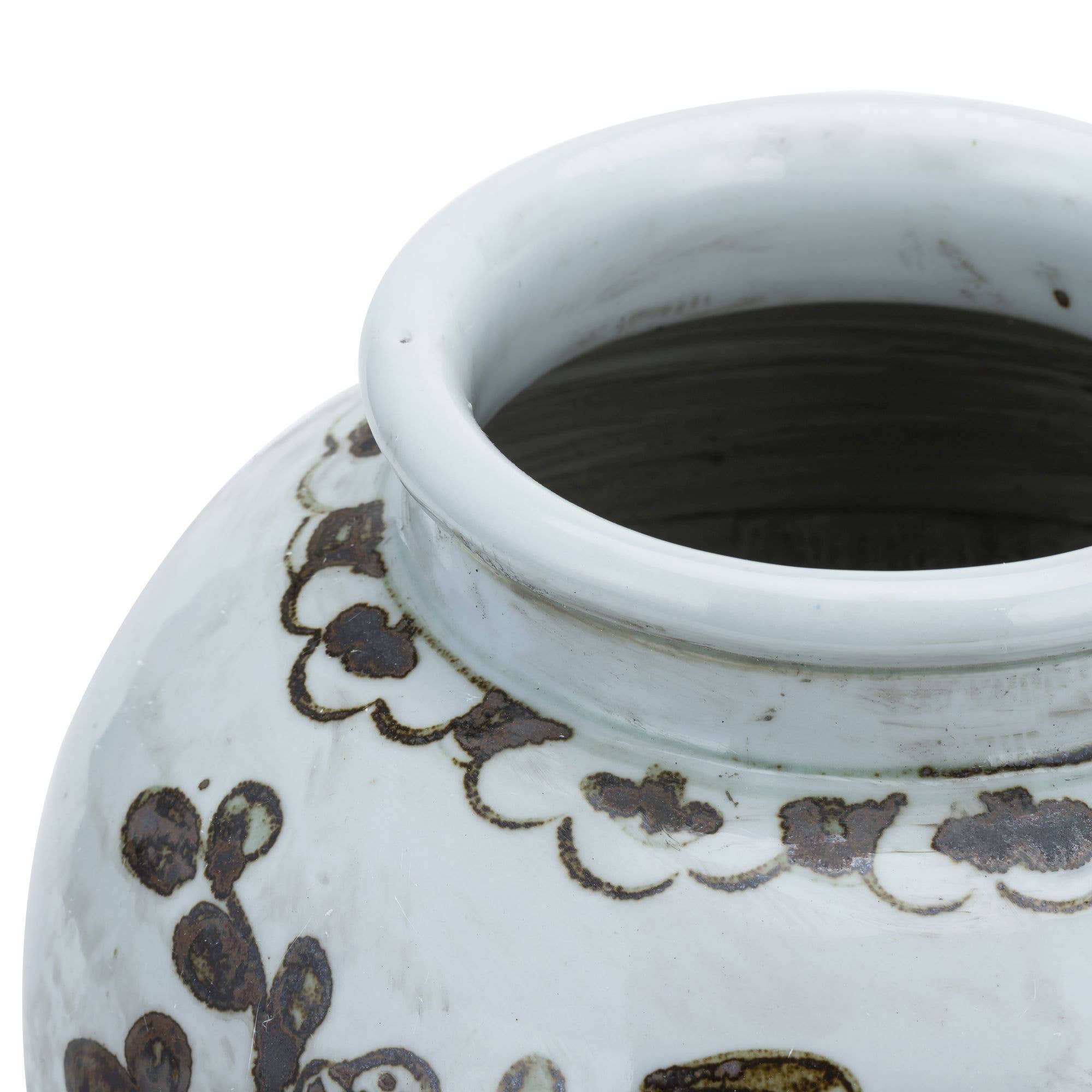 Legend Accents - Wholesale Decorative Jar - Rusty Brown Small Jar Plum Blossom2