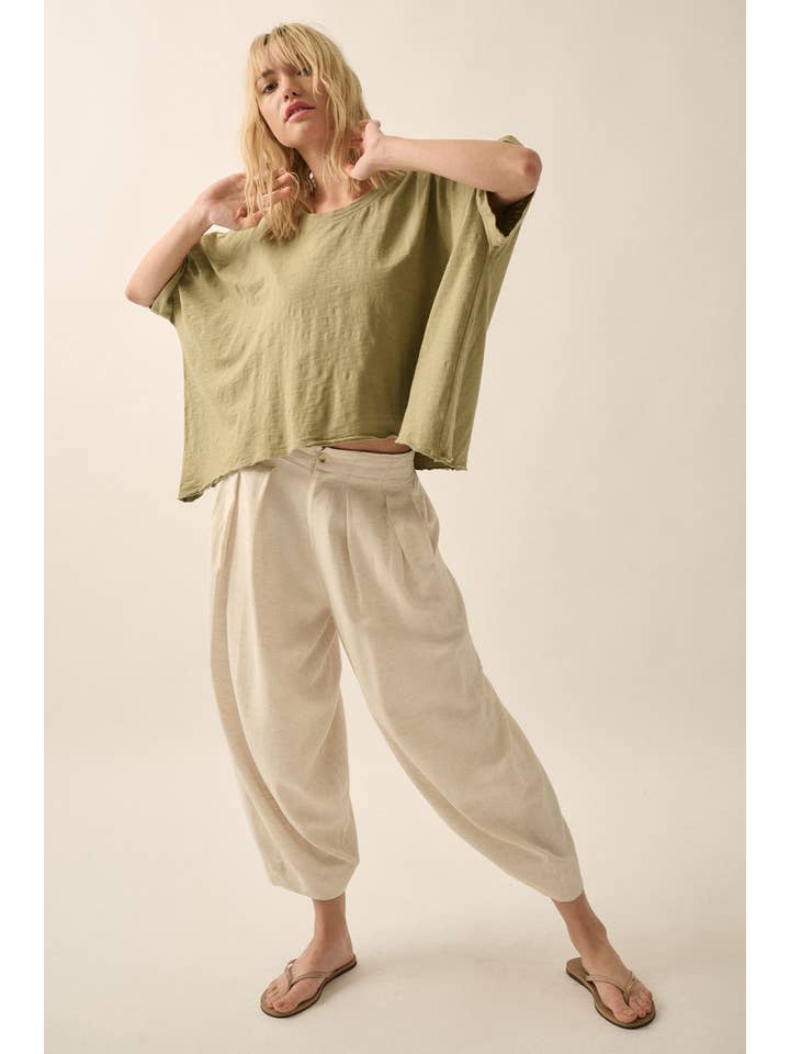 Promesa USA - Wholesale T-shirt – women's - Easy Fit Mineral Wash Poncho Slub Knit T-Shirt15