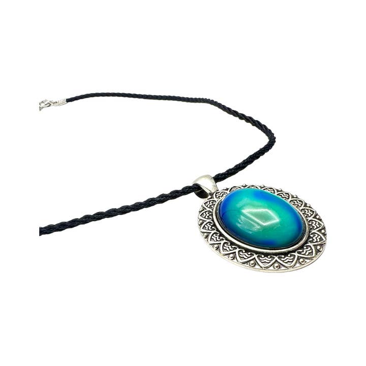 Ciao Bella Jewelry Inc – Engroshandel Halskæde med vedhæng – Oval skiftende farve humør vedhæng halskæde