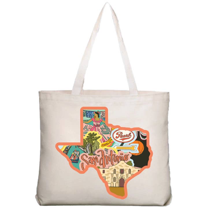 San Antonio, Texas Shoulder Tote for wholesale by Make A Scene