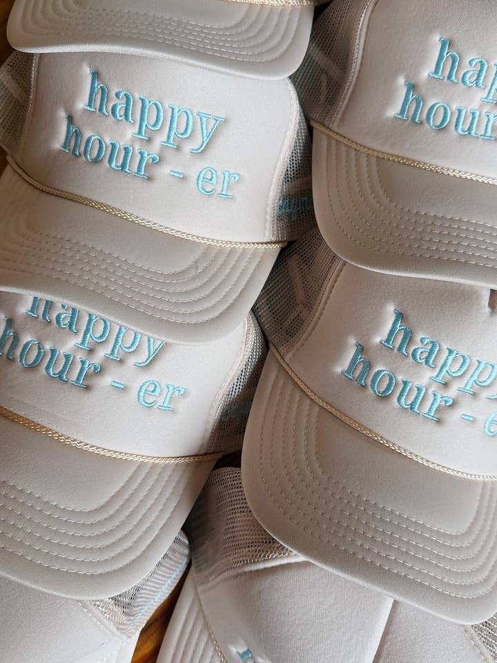 Happy Hour-er Trucker Hat for wholesale by La Fête Goods