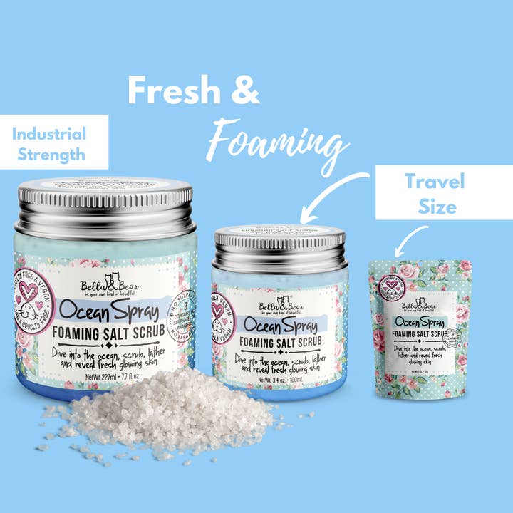 Bella & Bear - Wholesale Body Scrub/Exfoliant - Ocean Spray Salt Body Scrub | Exfoliator | Travel Mini 3.4oz10