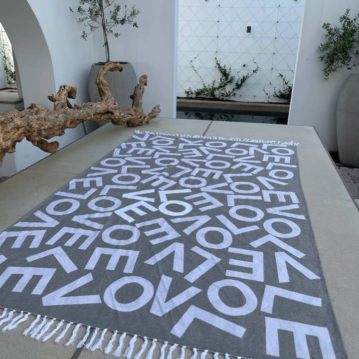 Toalha Turca: Cinza Escuro/ Cinza Claro/ Branco por atacado de LOVEVOLVE®️