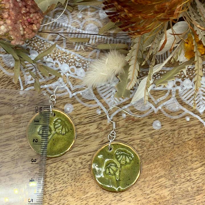 Wolf and Clay Pty Ltd - Wholesale Dangle Earrings - Viola - Porcelain Earrings with Gold finish7