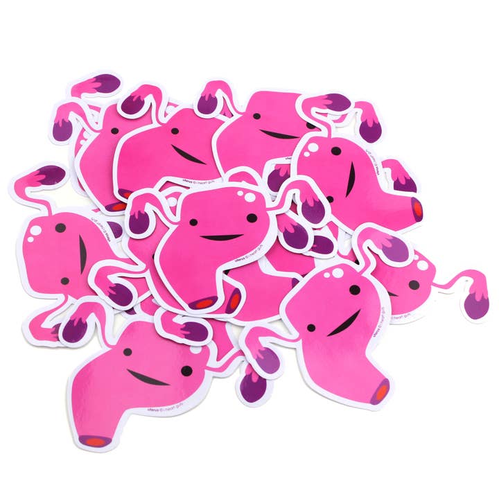 I Heart Guts | Organ Plushies Wholesale - Wholesale Sticker - Bunch of Uterus Stickers - 15 Uterus Stickers