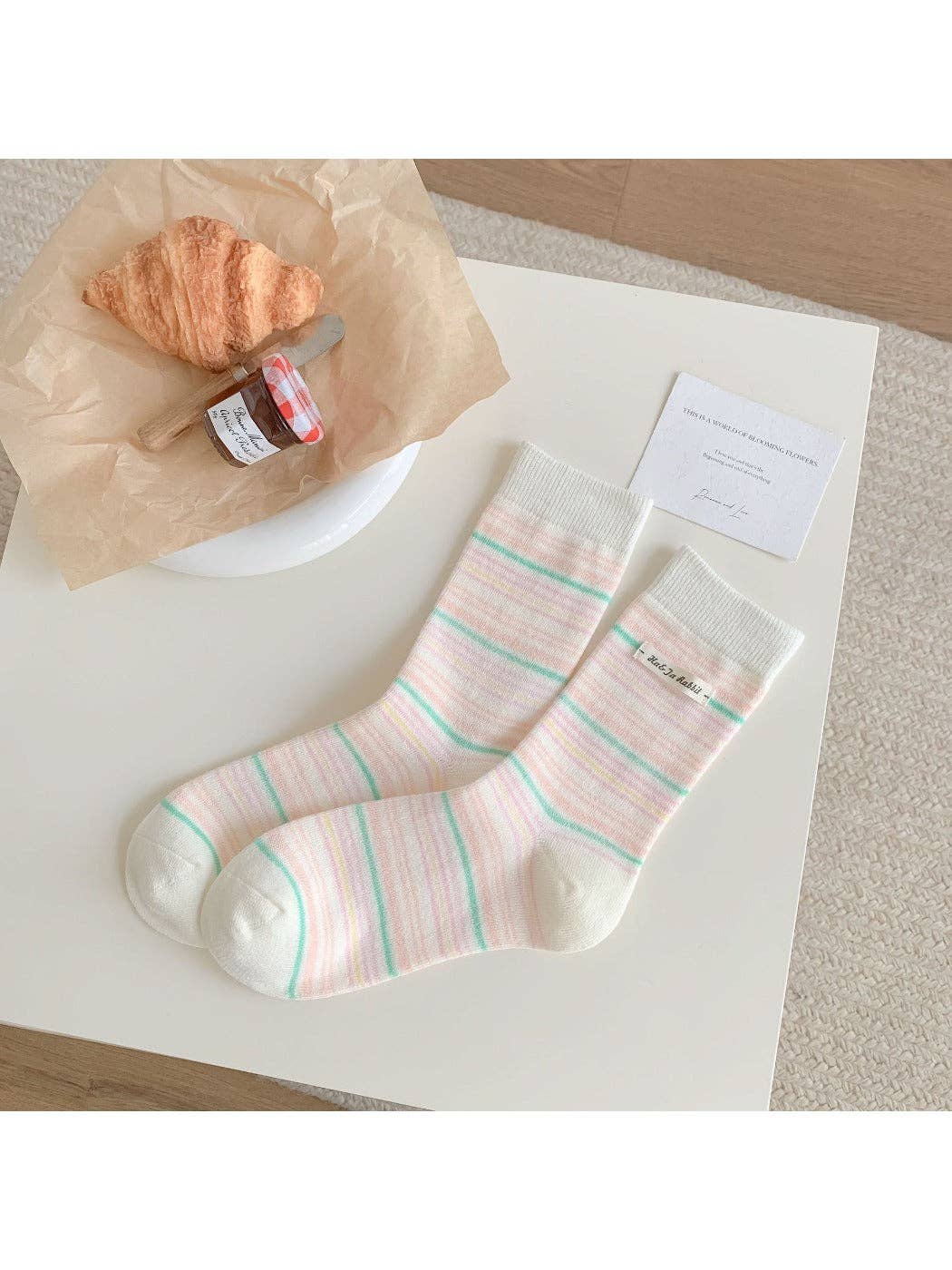 Funkyrel® Atzbranding Limited - Wholesale Socks - Women's - Rufia - Ice Cream Color Mid-Calf Socks3