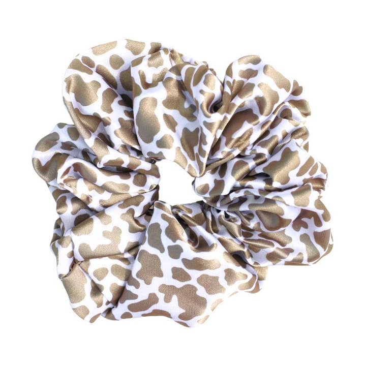 BROWN COW - Printed Silk Scrunchie for wholesale by Beyond Scrunchies