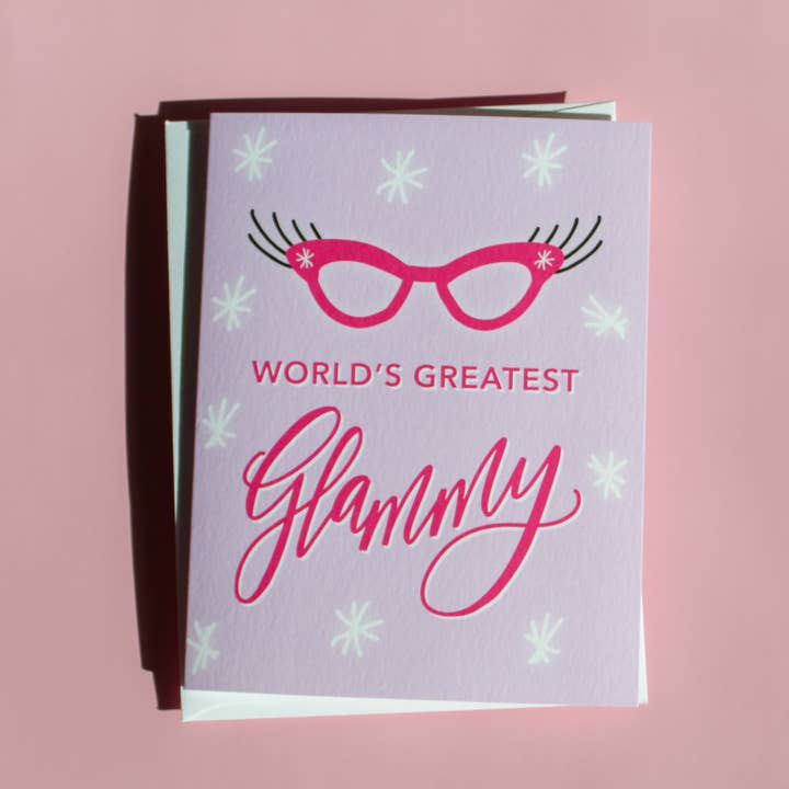 Carte de grand-mère World's Greatest Glammy pour la fête des mères pour la vente par Birdie Mae Designs