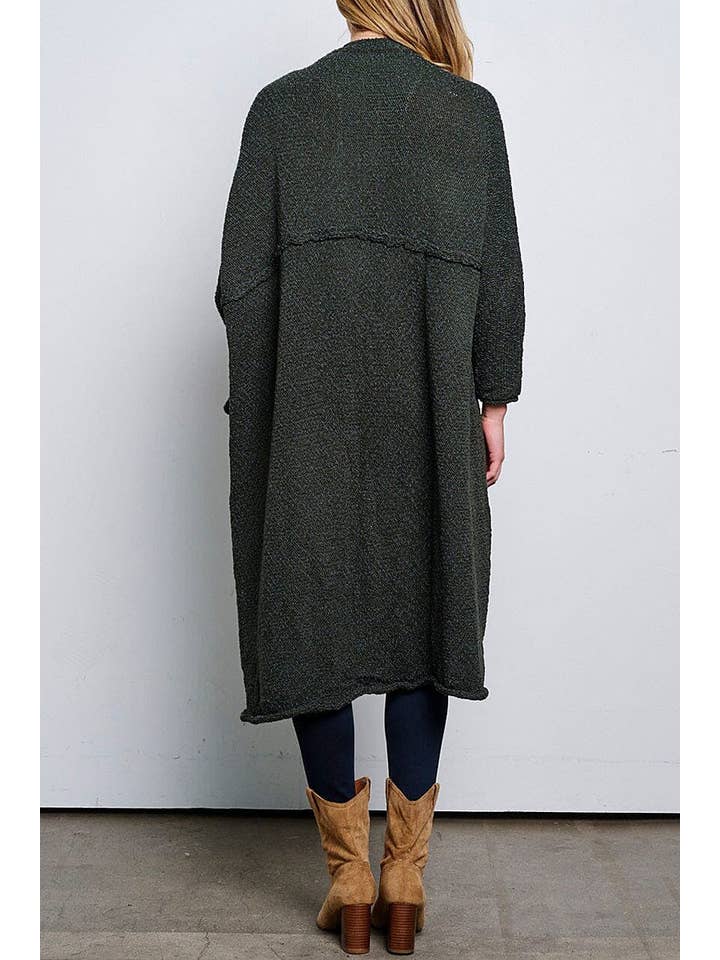 OLIVE LONG SLEEVE OPEN FRONT CARDIGAN for wholesale on Faire