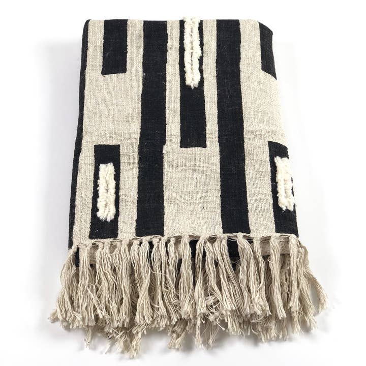 Bryar Wolf - Wholesale Throw Blanket - KUSHI Designer Blanket Throw Blankets Handmade Cream