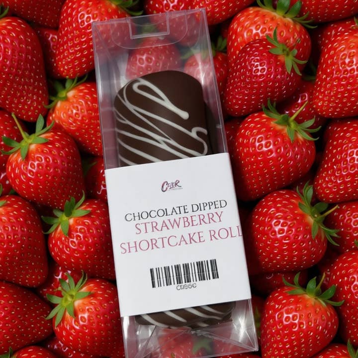 Hand Crafted Strawberry Shortcake Roll for wholesale by Color Me Chocolate