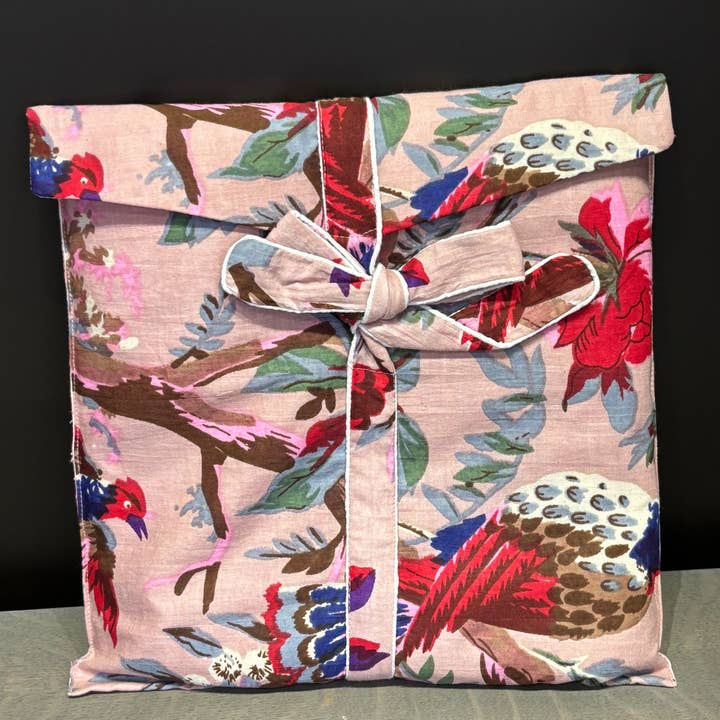 Muno - Wholesale Sleepwear Set - Women's - Light Pink Flowers and Birds Indian Cotton Pyjama Set 3