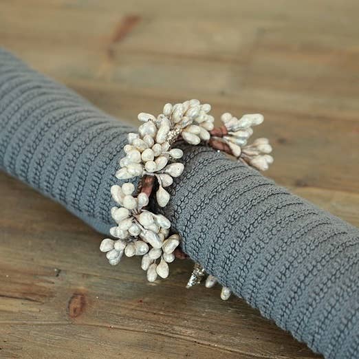 Impressive Enterprises, Inc. - Wholesale Napkin Ring - ISB58643- 1.5in Holiday Pip Taper Ring w.stars-Platinum