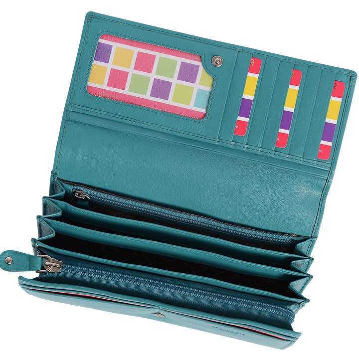 SADDLER - Vente Portefeuille – femme - Grand Portefeuille en Cuir à Sections Multiples "Grace" – Fait Main par Saddler | Protégé RFID & Boîte Cadeau9