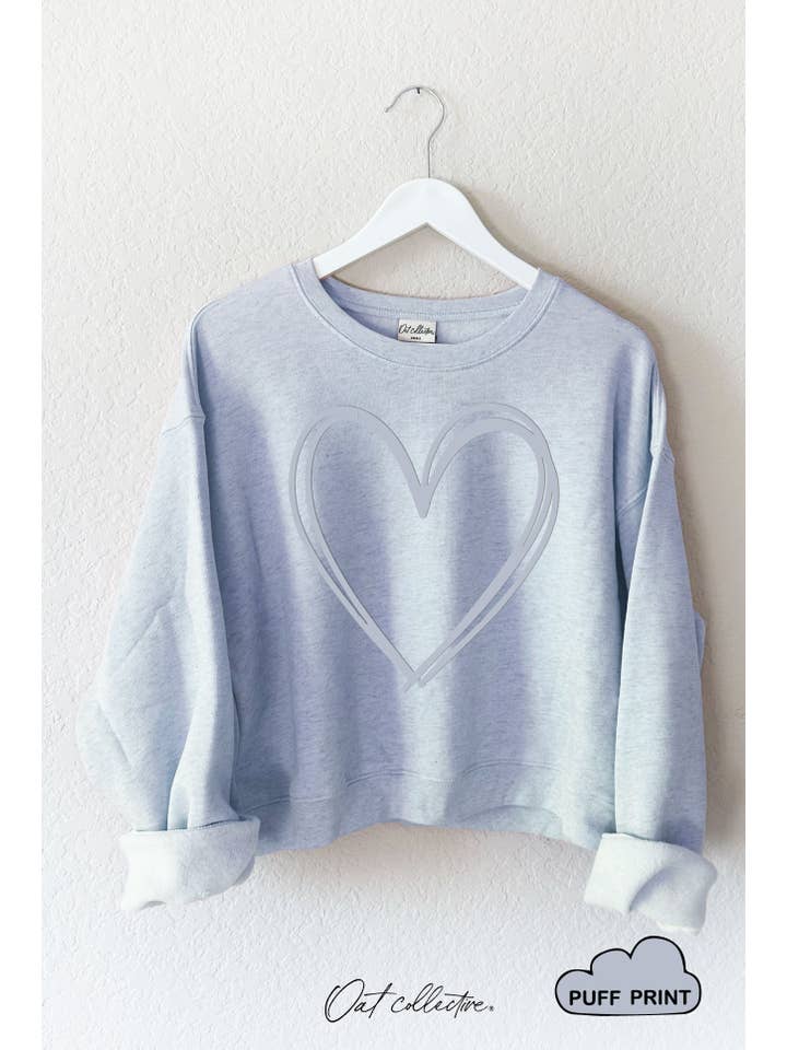 OAT COLLECTIVE - Wholesale Graphic Sweatshirt - Women's - HEART PUFF Mid Graphic Sweatshirt7