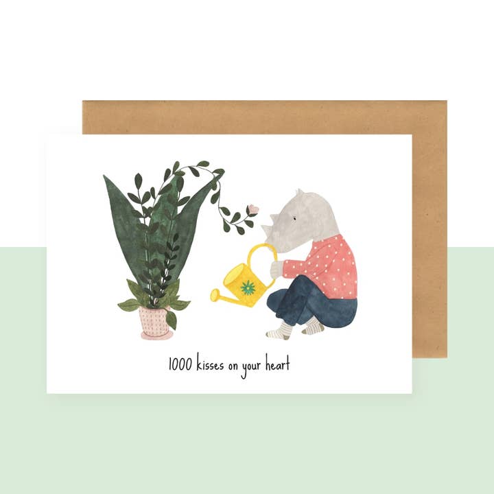 Carte postale - mille bisous pour la vente par Studio Bertha