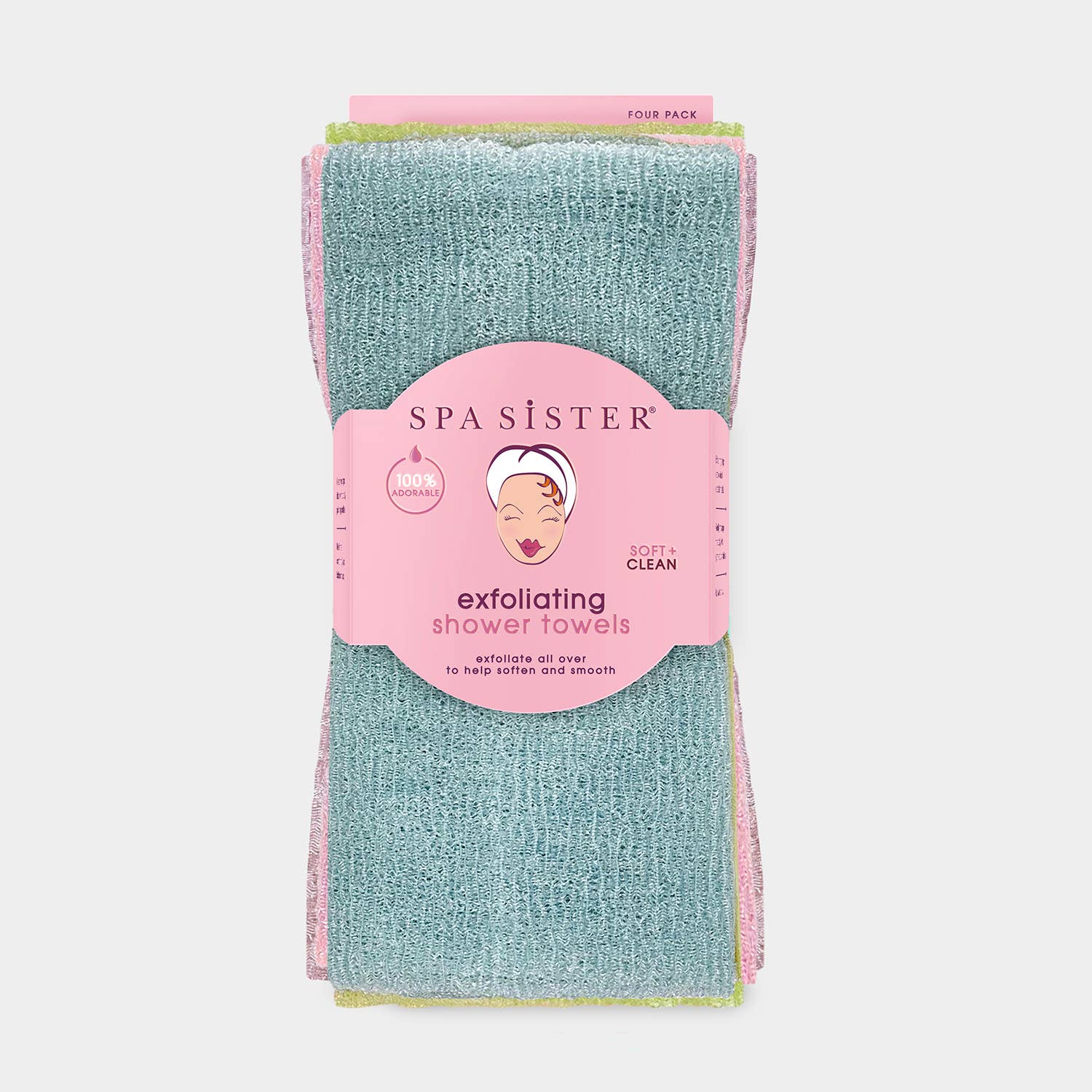Bath Accessories Company - Wholesale Bath Towel - Exfoliating Shower Towels - 4PK5