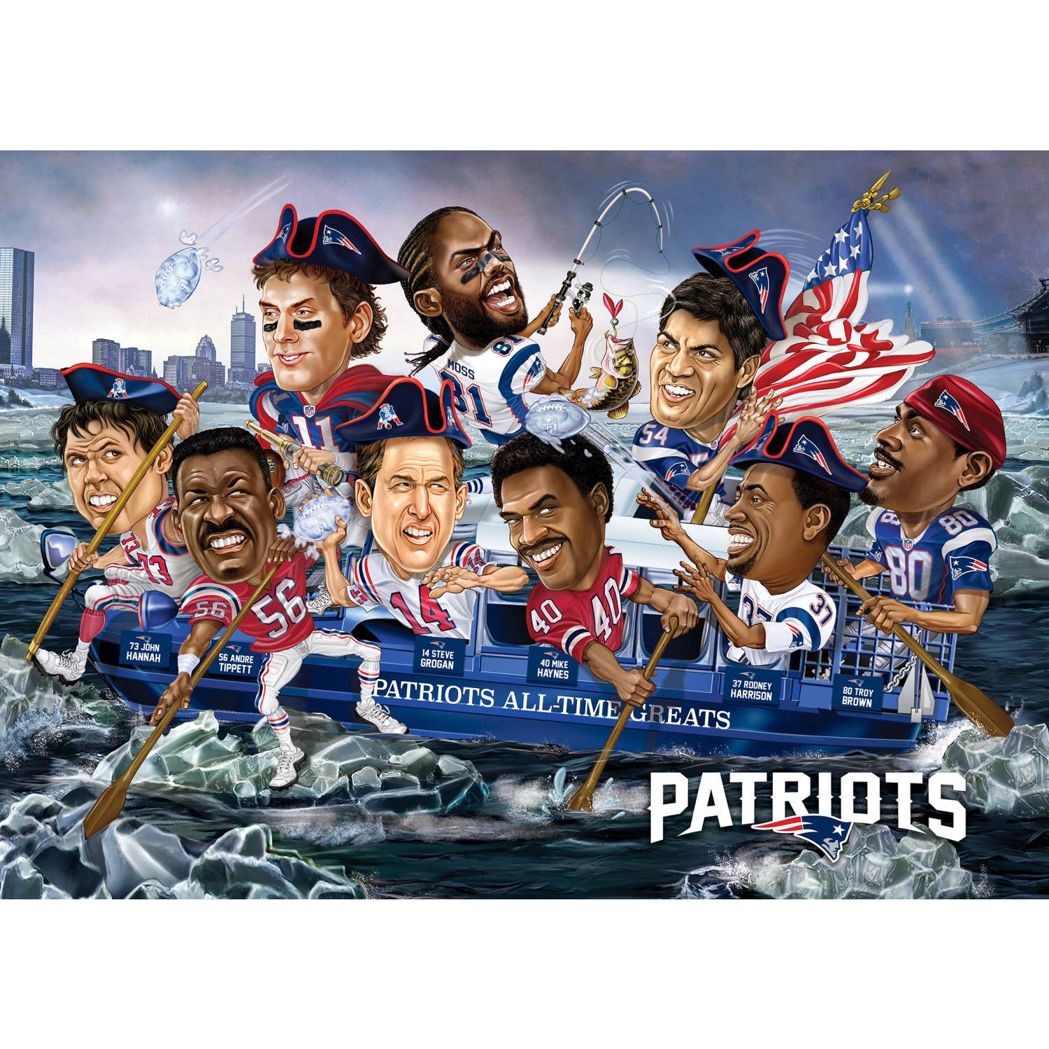 Masterpieces Puzzles - Wholesale Puzzle - Adult - New England Patriots - All Time Greats 500 Piece Puzzle1