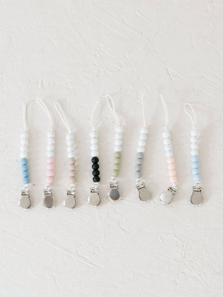 Chickadee Pacifier Clip for wholesale by My Little Songbird