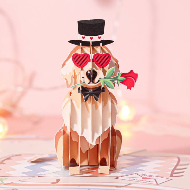 Love Dog Pop Up Card for wholesale by Liif Pop Up Card