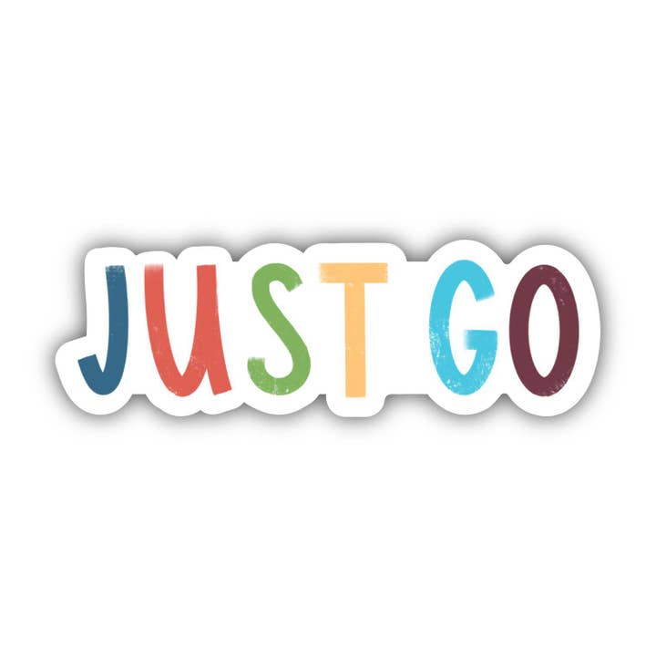 Just Go Positivity Lettering Sticker for wholesale by Big Moods