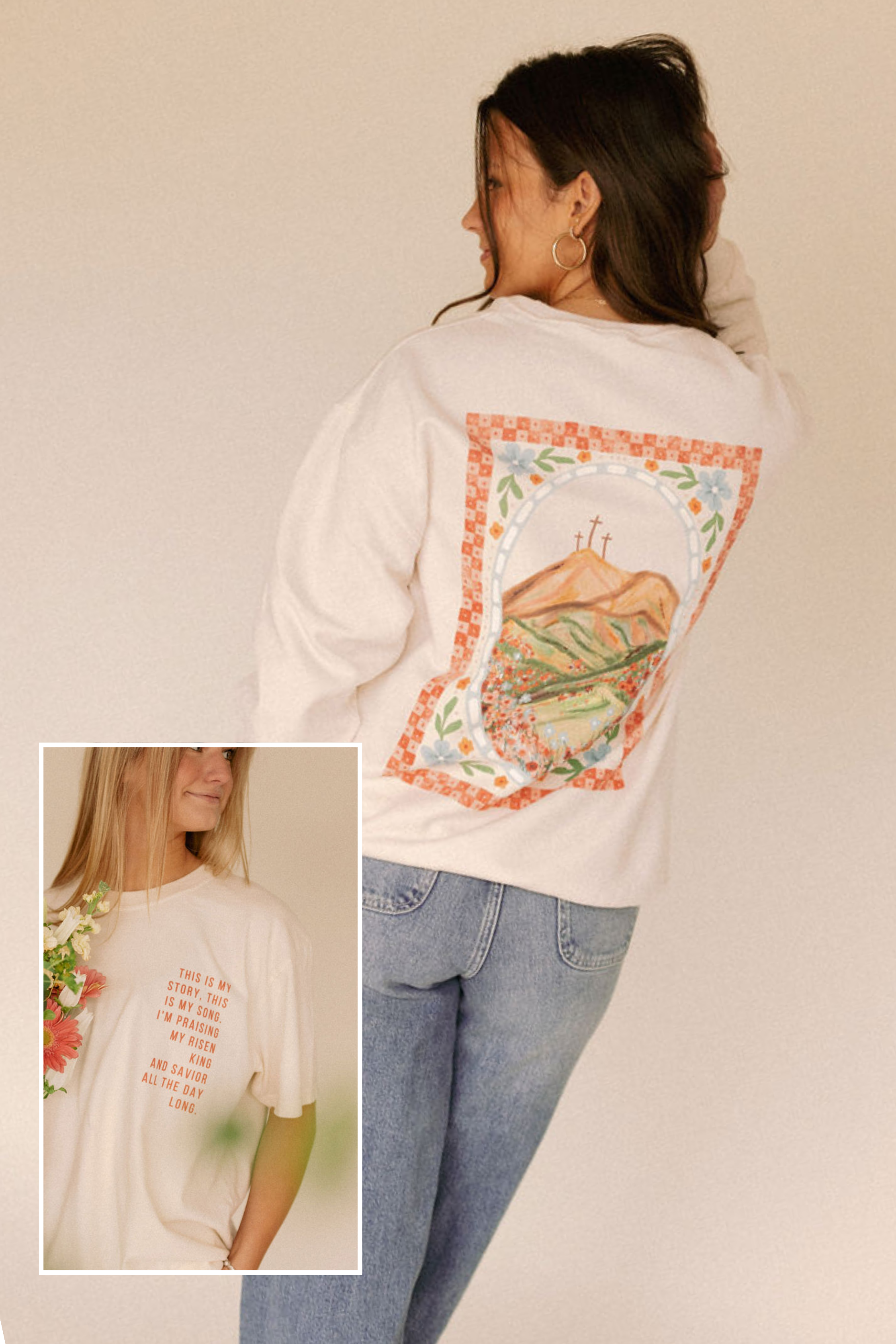 Whitney | Chaudoin Creations - Wholesale Graphic Sweatshirt - Women's - Praising My Risen King Easter Graphic 1