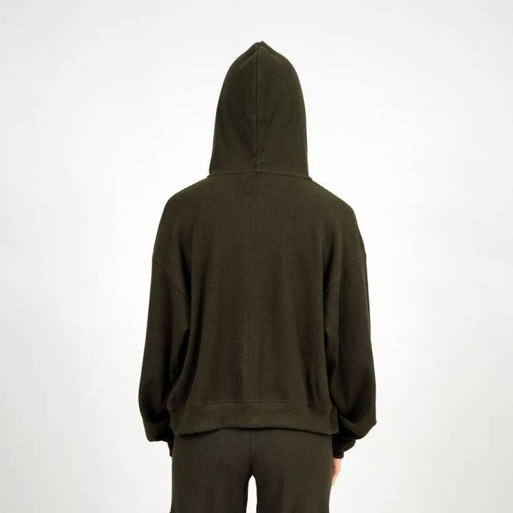 RD Style - Wholesale Hoodie - Women's - HAIDELYN WAFFLE ZIP UP HOODIE - 75T261S3