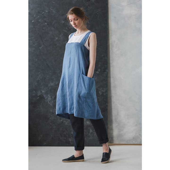 Epic Linen – wholesale Apron – Linen Japanese Style Apron in Various Colors3