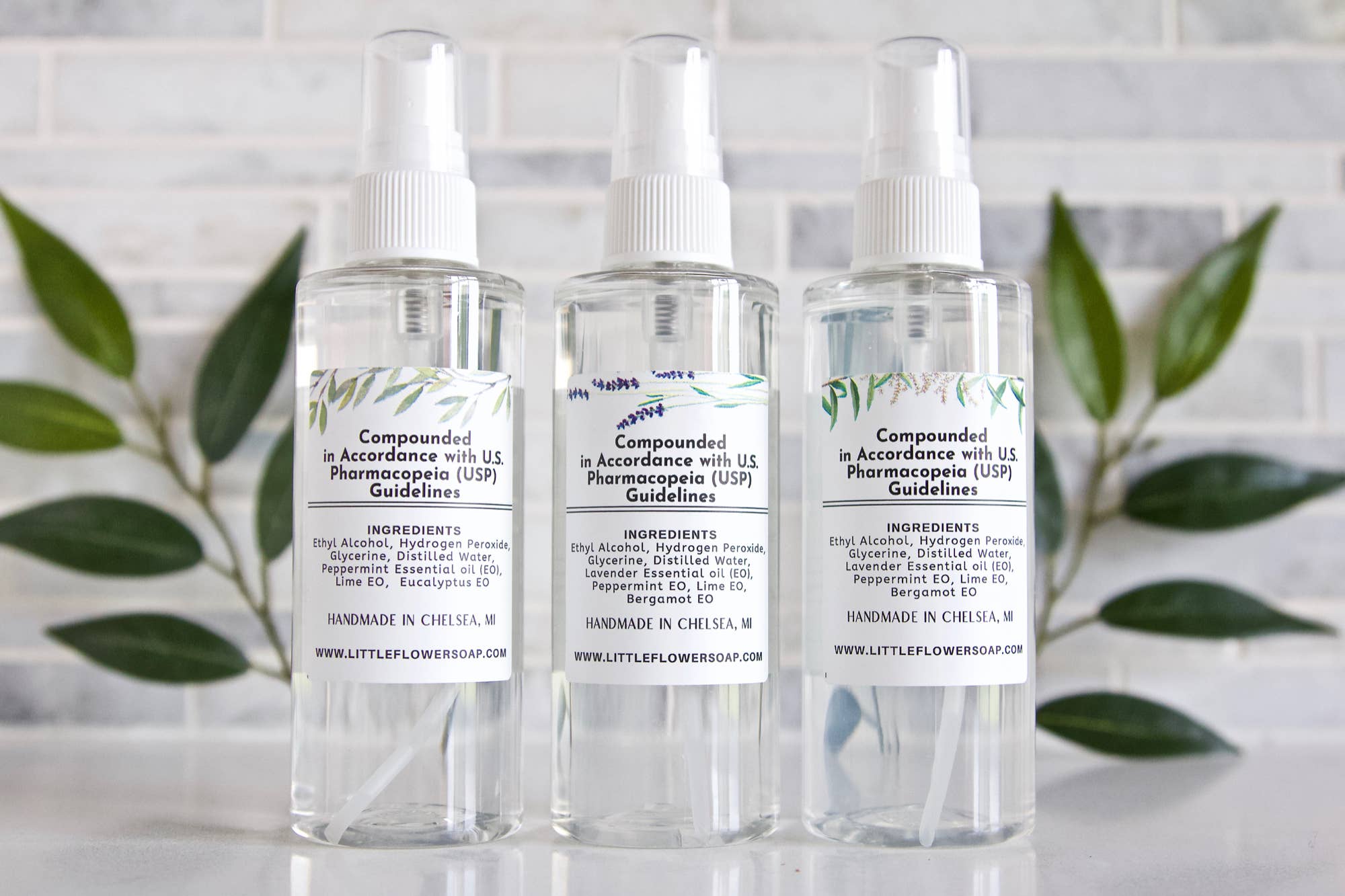 The Little Flower Soap Co - Wholesale Hand Sanitizer - Hand Sanitizer Spray 4oz Bottle - White Thyme & Rosemary9