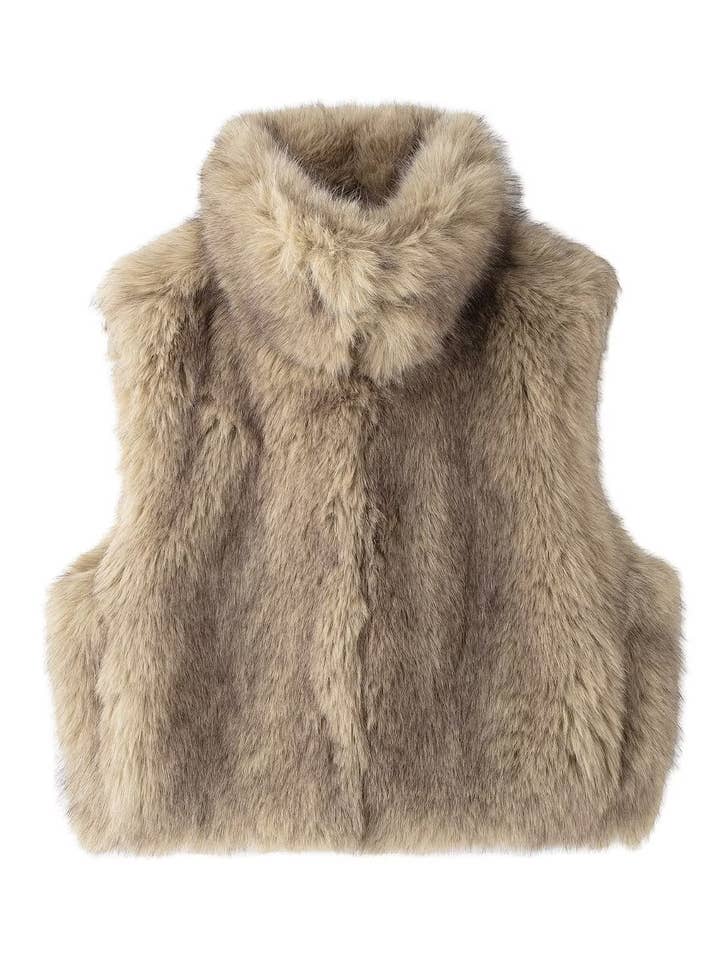alberalkirk - Wholesale Outerwear Vest - Women's - Faux Fur Vest Women Beige N5A5545