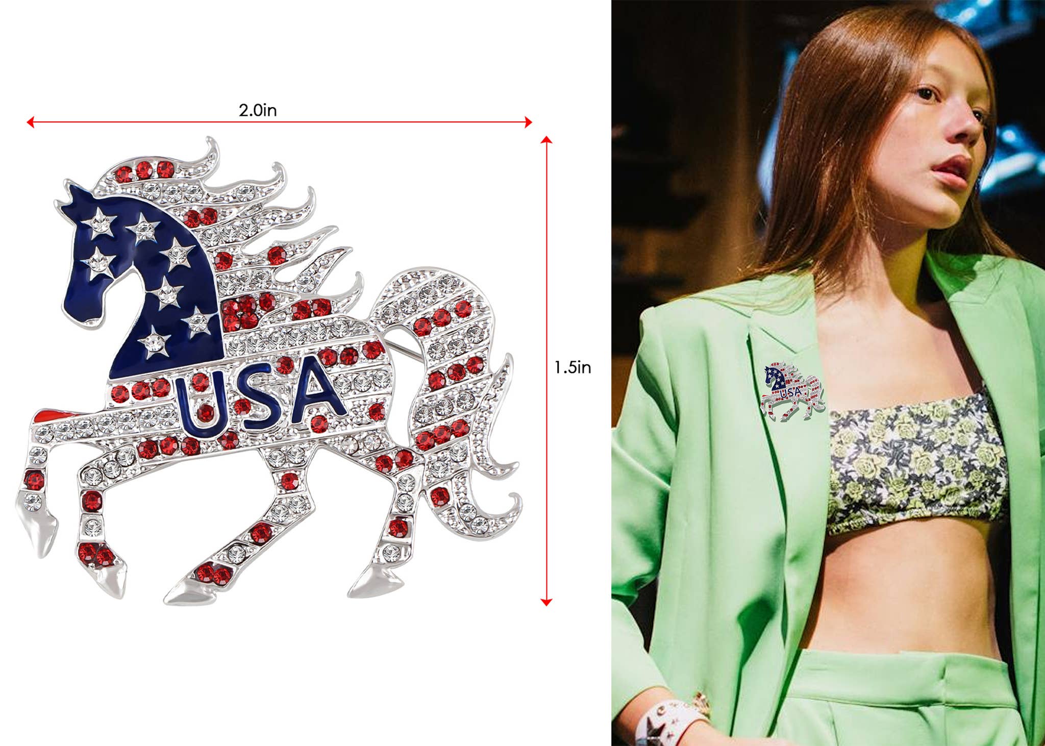 AK Brand – Großhandel Broschen – Brosche mit amerikanischer Flagge der USA, 4. Juli20